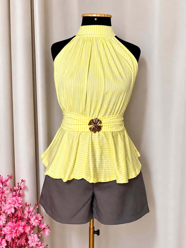 Blusa amarela listrada