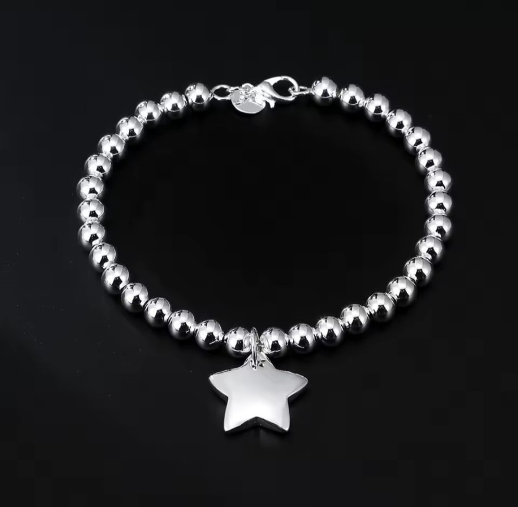 Pulsera de plata 925 con dije de estrella
