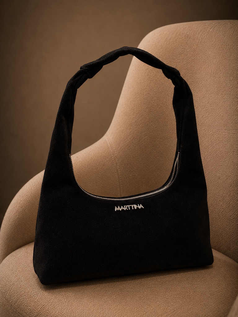 cartera negra gamuza