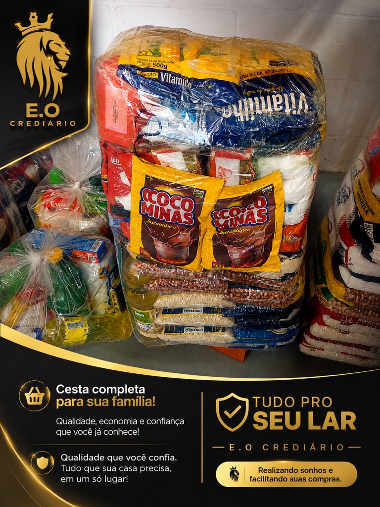 Cesta básica grande e kit limpeza