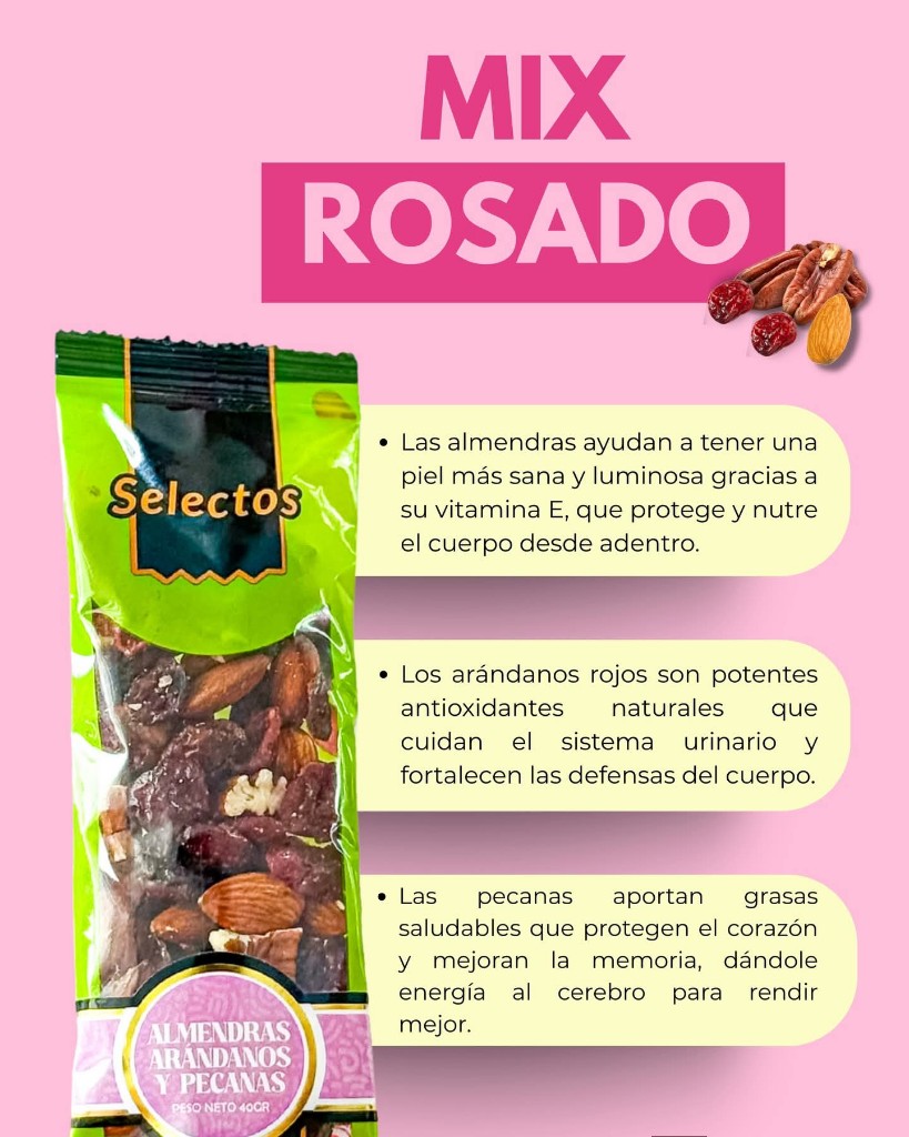 Selectos Almendras ,arándano y pecana