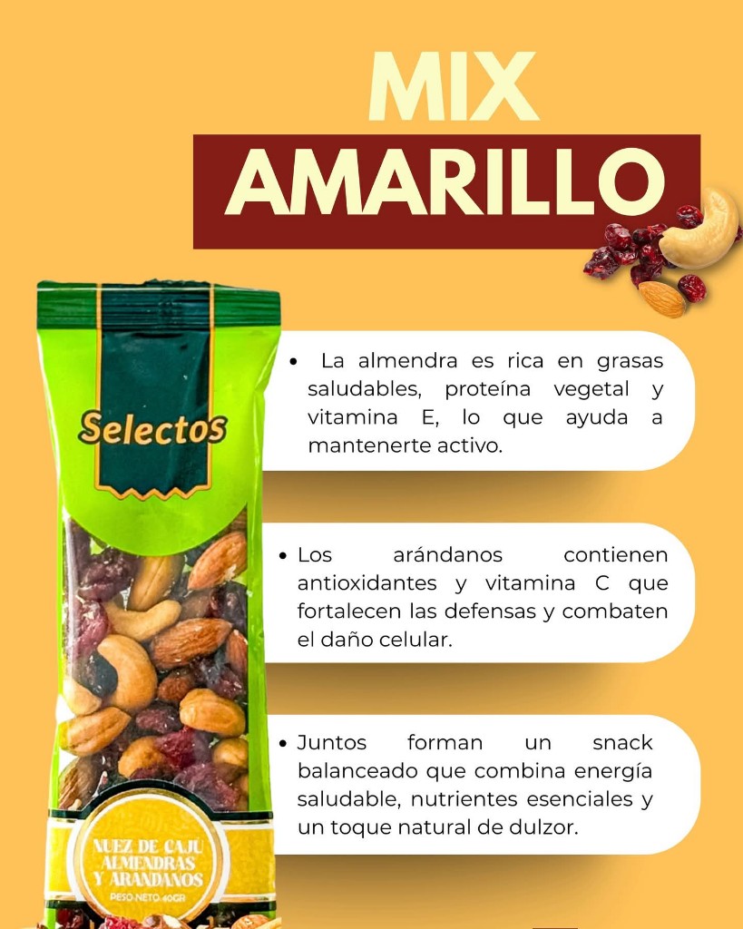 Selectos nuez caju almendras, arándanos