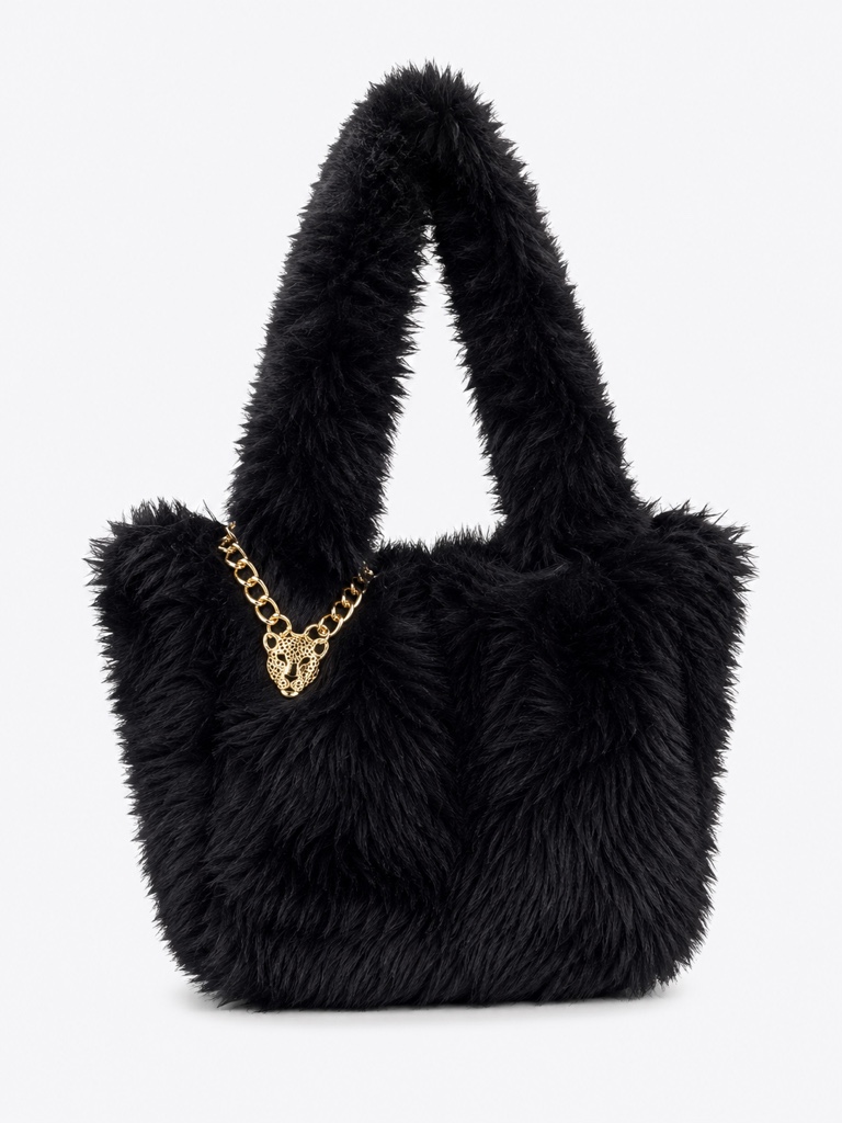 BLACK FURRY BAG