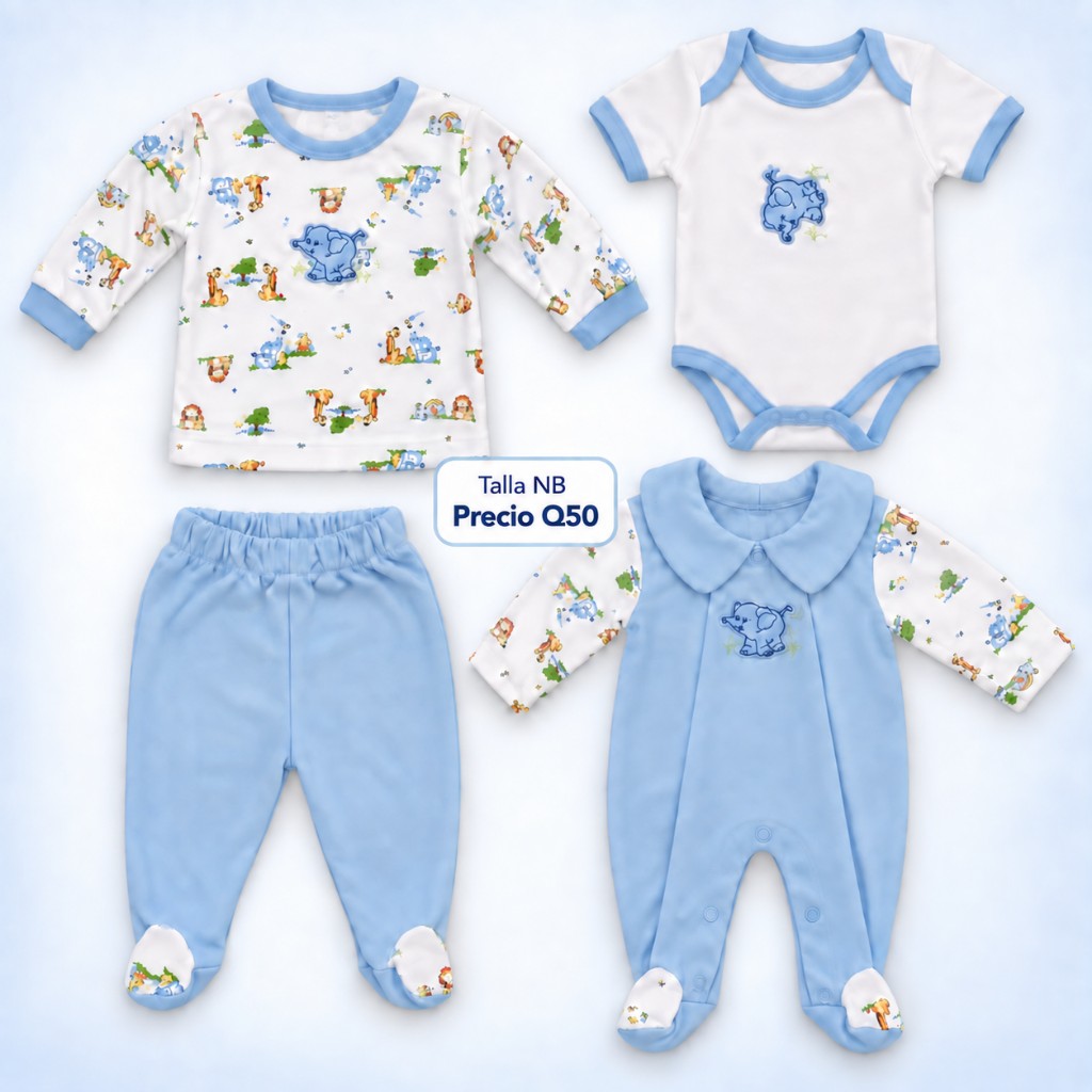 Traje de bebe RN 4 piezas