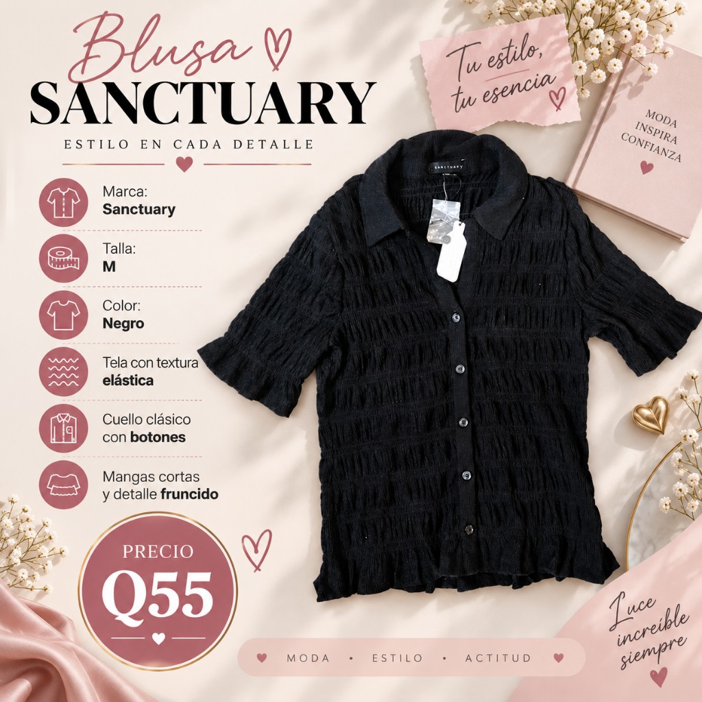 Blusa de manga formal Talla L