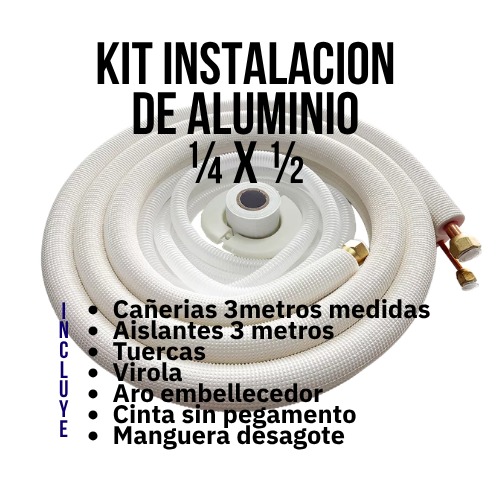 Kit instalacion aire acondicionado aluminio 1/4x1/2