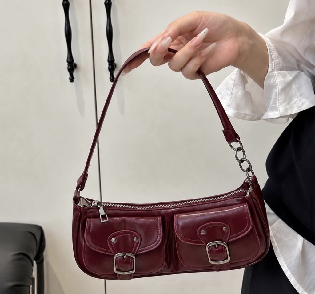 Cartera baguette bordeaux