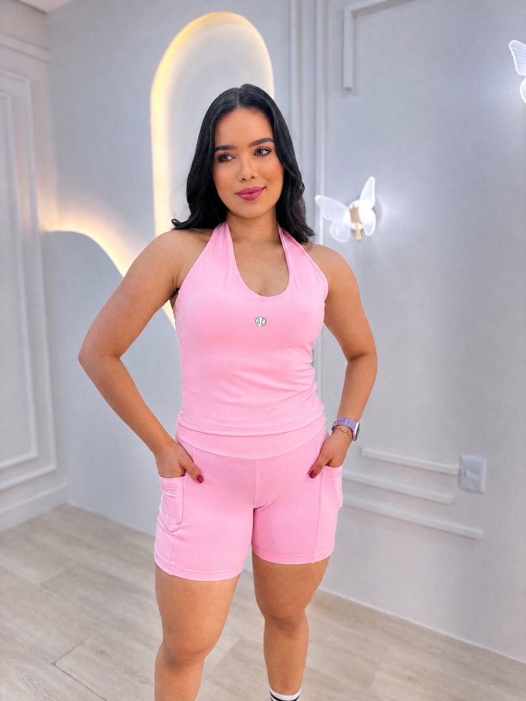 Conjunto de short top frente única