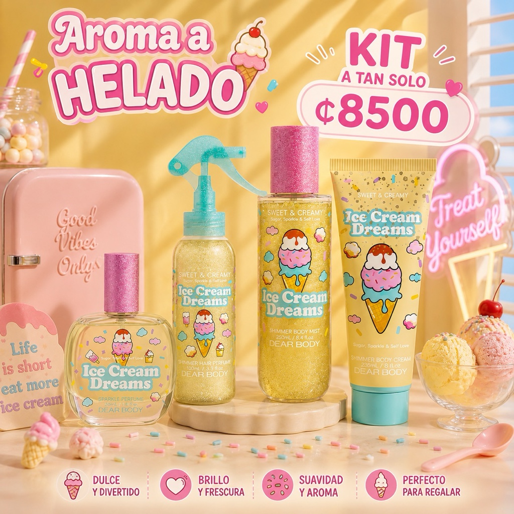 Kit de perfume y crema aroma a helado Dear Body