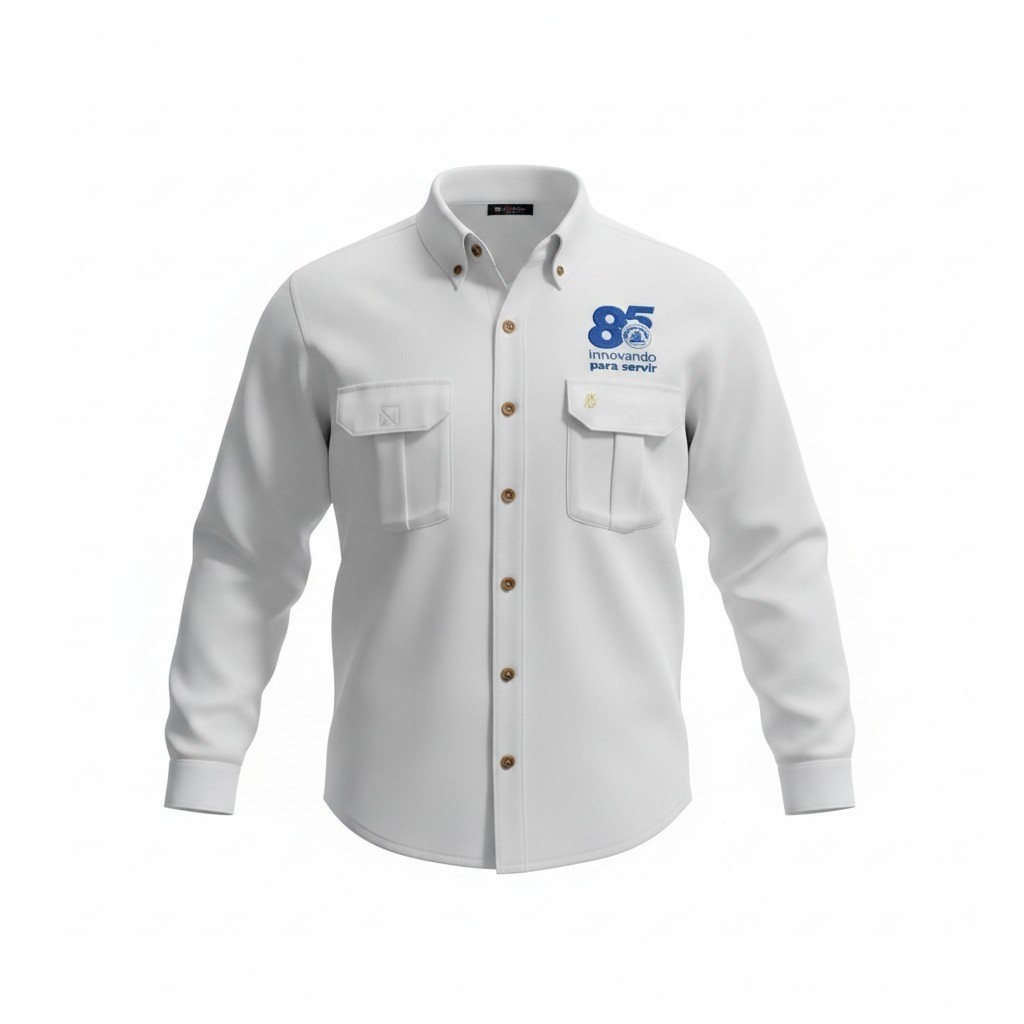 Camisa tipo columbia bordada con logo