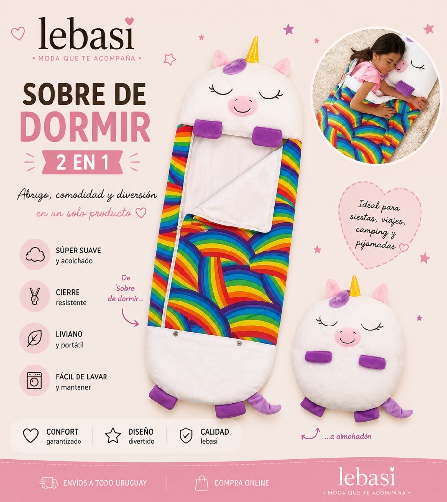 Sobre de dormir unicornio