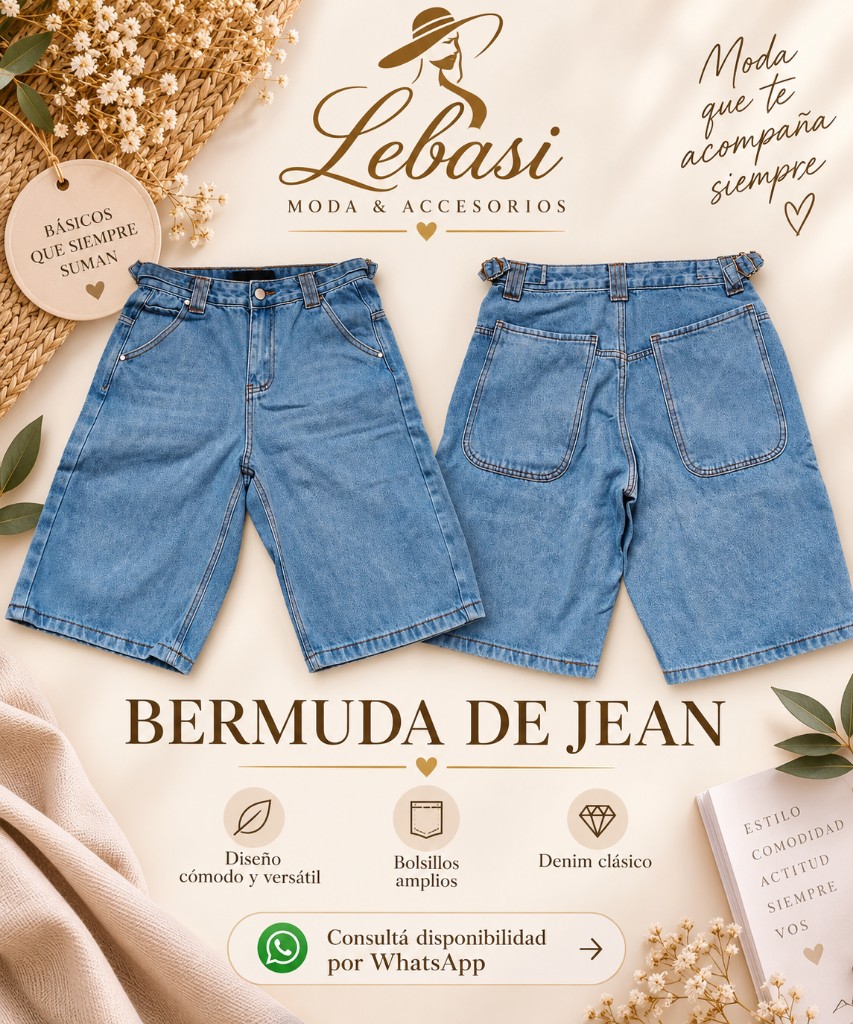 Bermuda de jean ajustable