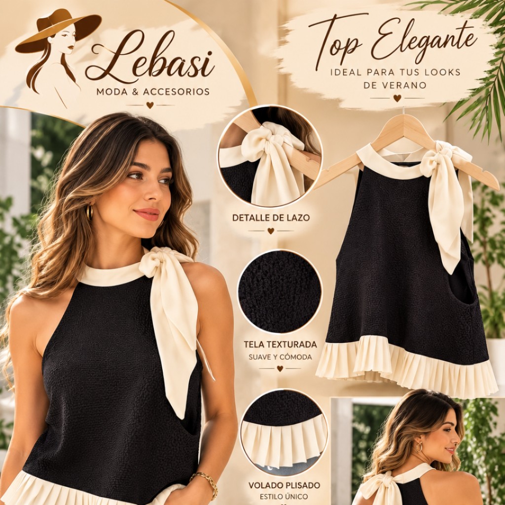 Musculosa en negro y blanco