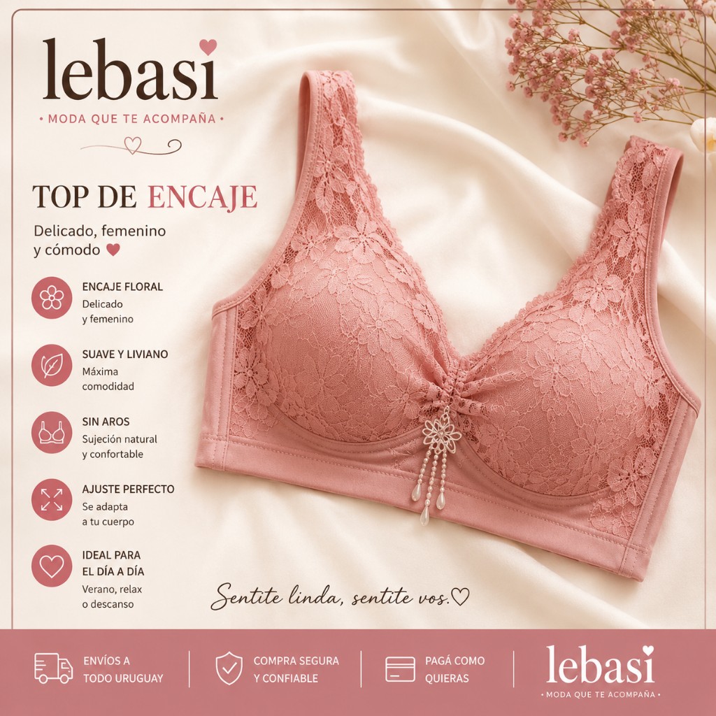 Top encaje rosa