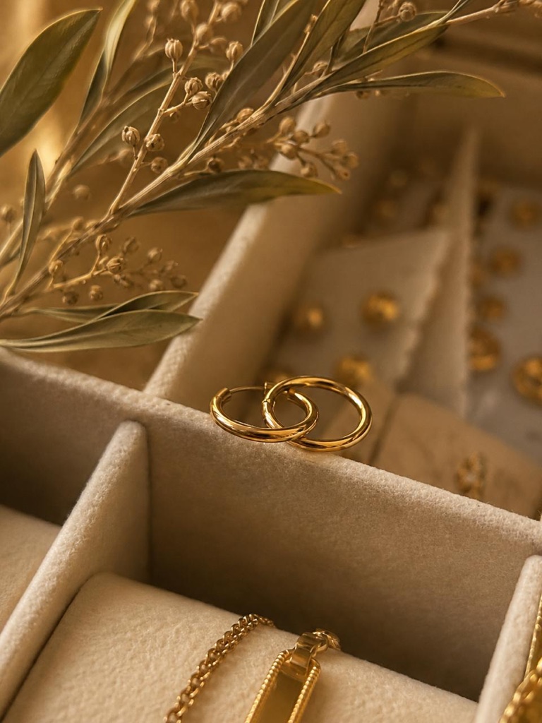 Candongas lisas Mini Gold / 0,4 Gr / Oro 18k