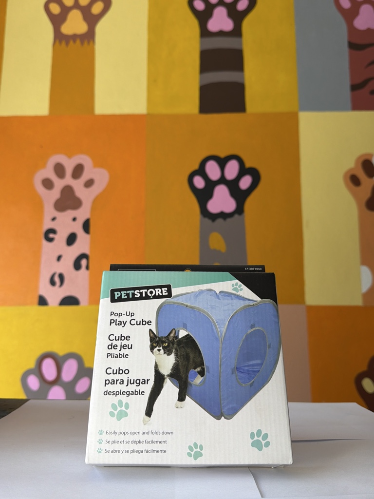 Cubo para jugar desplegable gatos