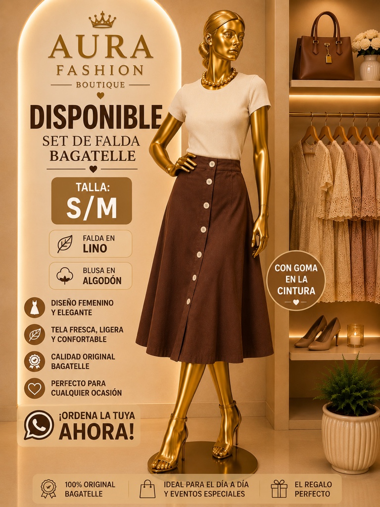Bagatelle set falda marron