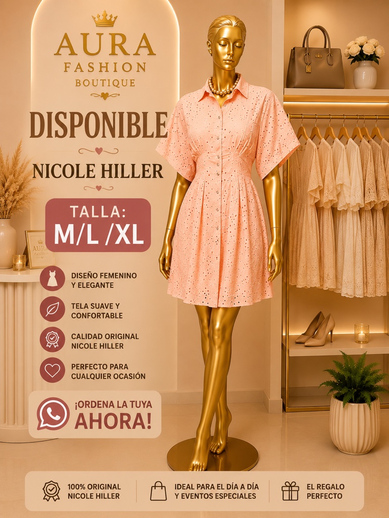 Nicole Hiller vestido rosado