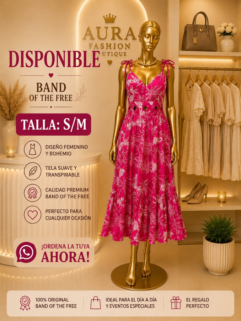 Band of the Free vestido fucsia