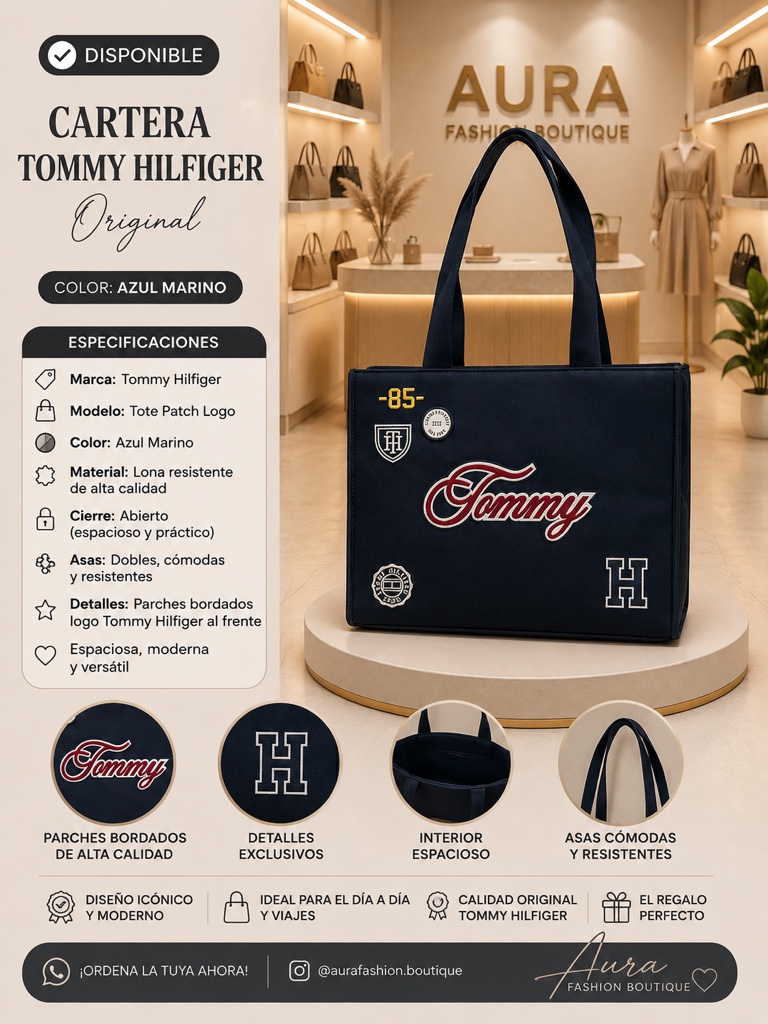 Tommy Hilfiger cartera azul marino