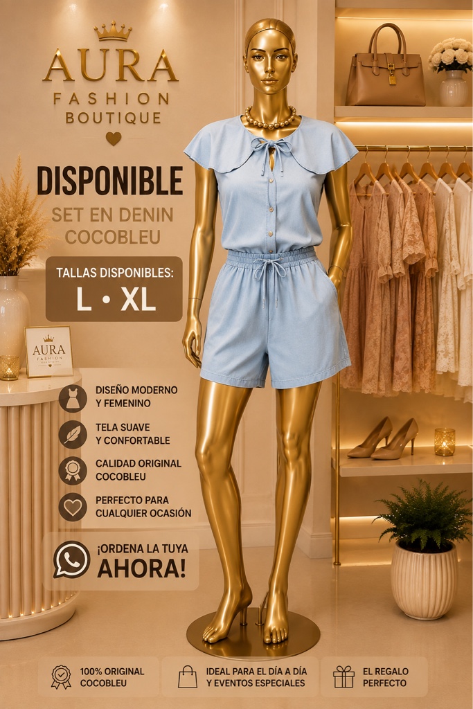 Cocoblé set short azul claro