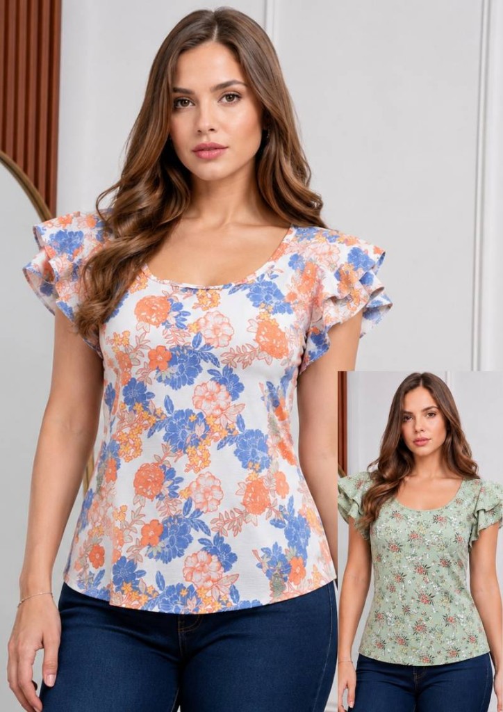 Blusa floral mujer
