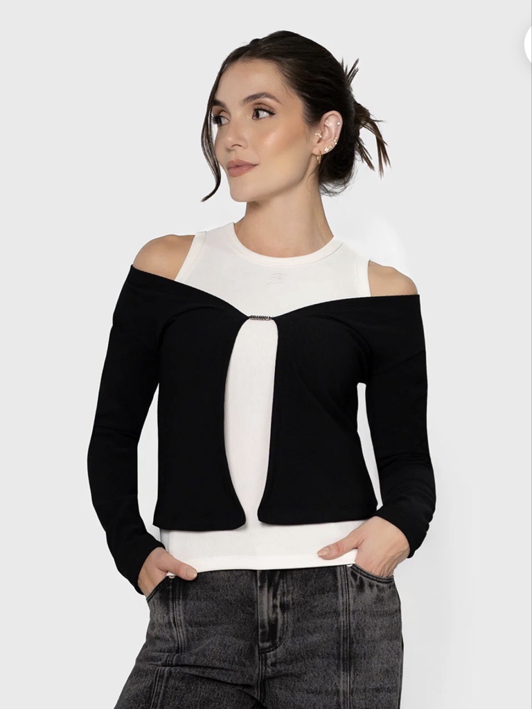Blusa jersey negro