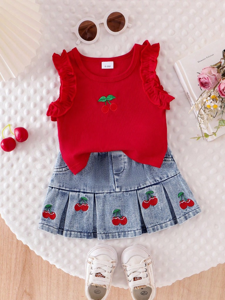 Conjunto de falda jean y top