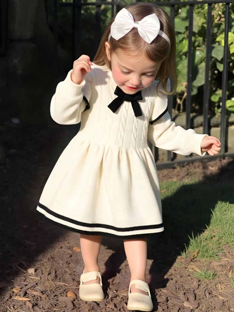 Vestido beige manga larga