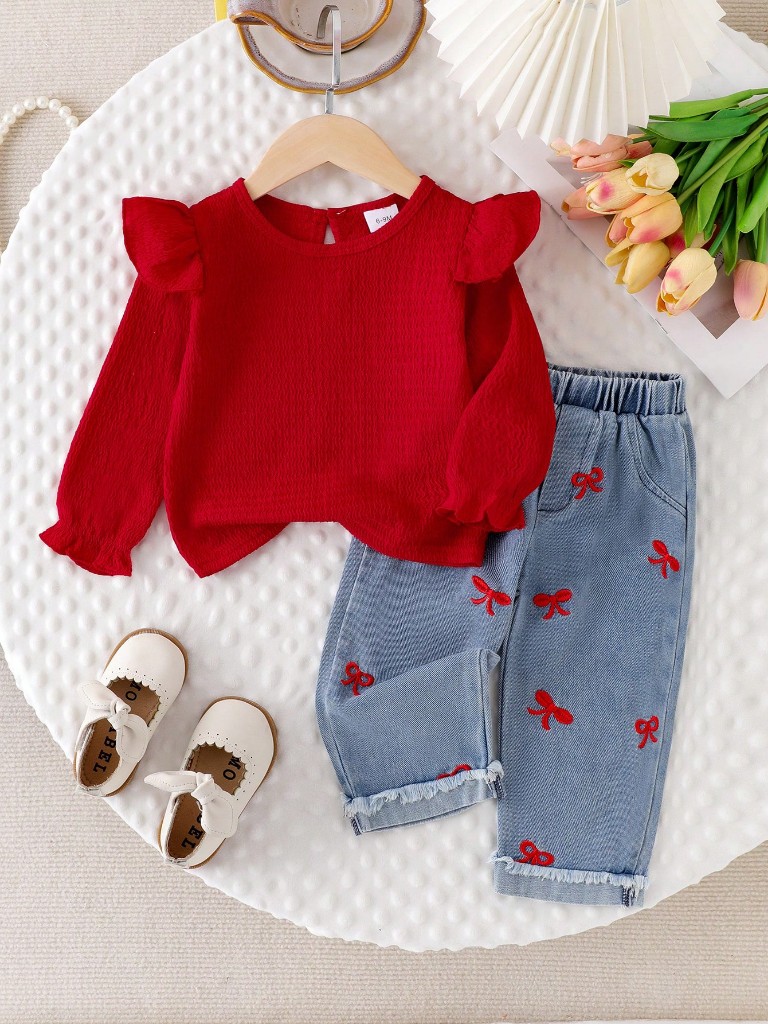 Conjunto jean y manga larga
