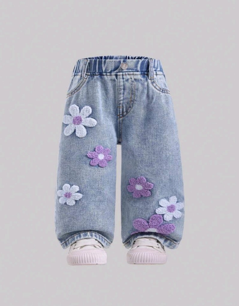 Pantalón con flores moradas