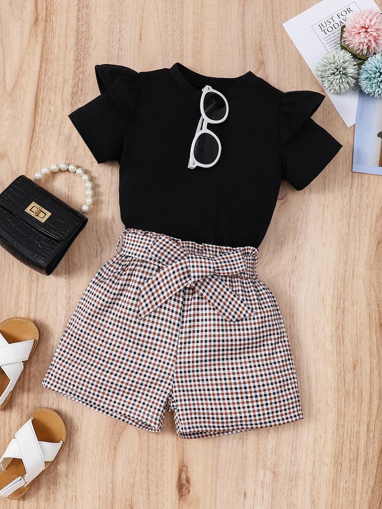 Conjunto de Short estampado y Blusa negra