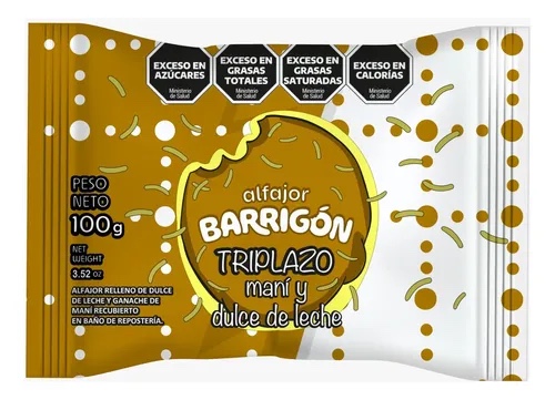 Alfajor Barrigón Triplazo Maní y DDL