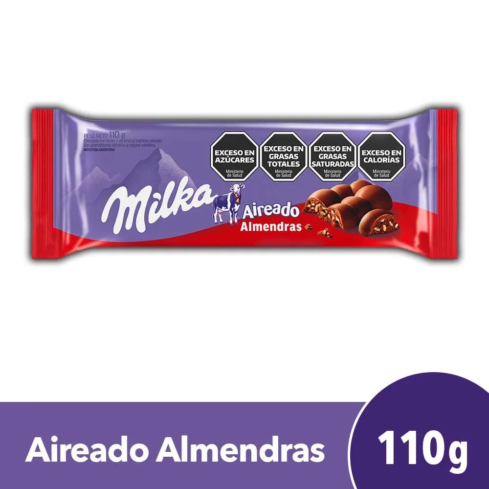 Chocolate Milka Aireado Almendras 110g