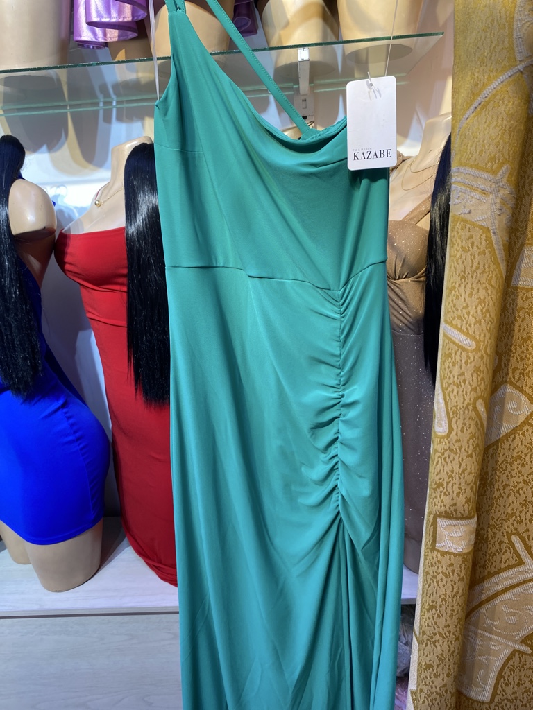 Vestido ajustado kazabe largo asetato