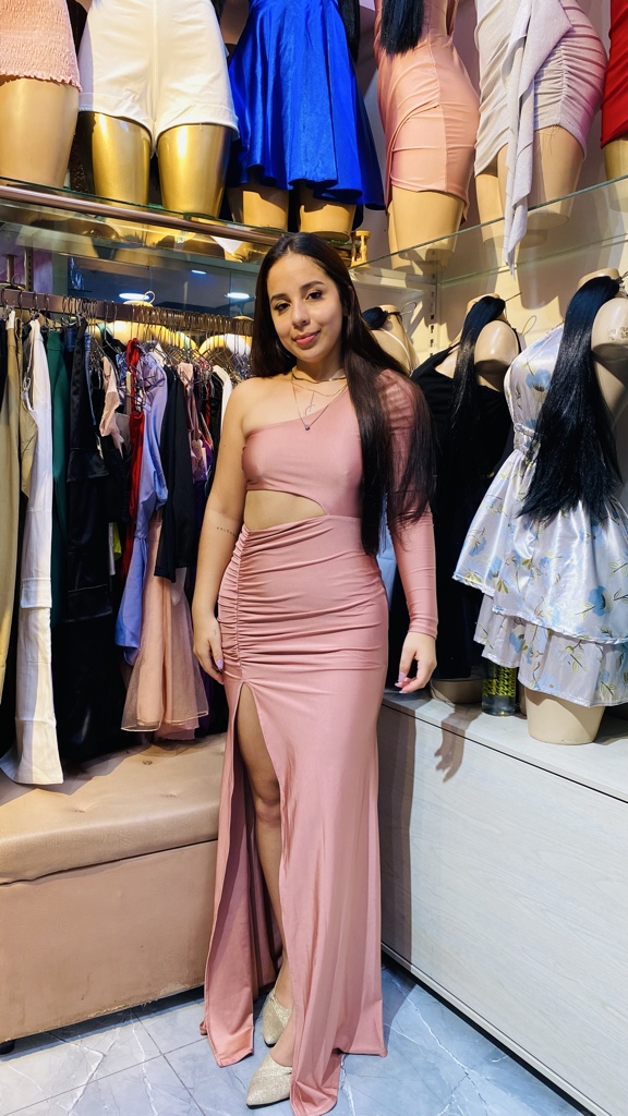 Vestido largo una manga sin
