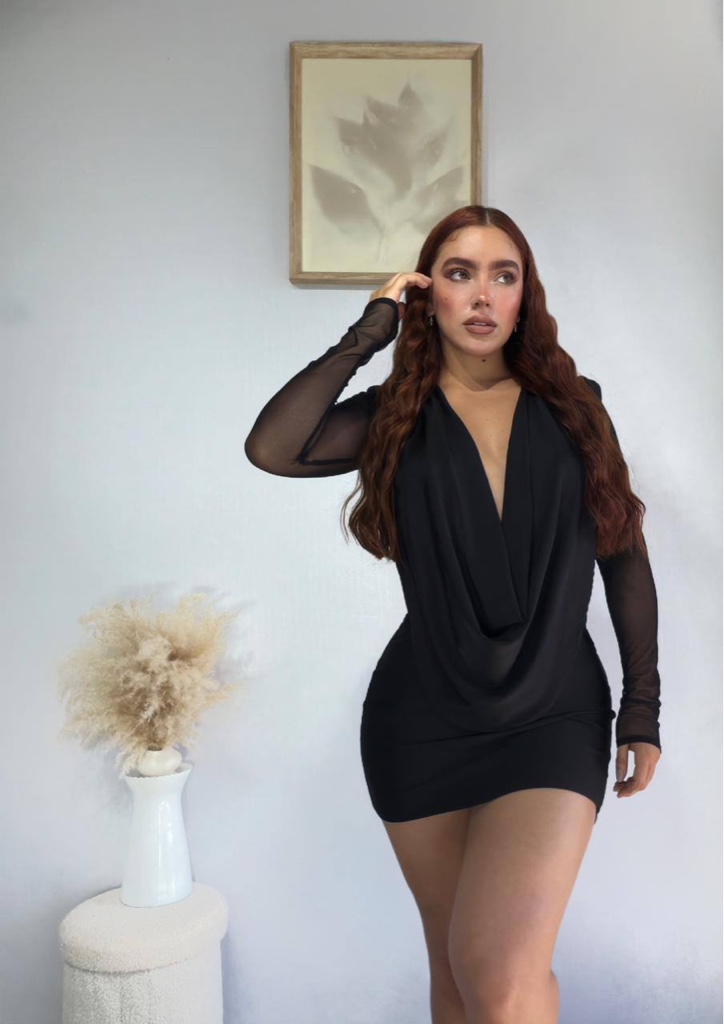 Vestido manga malla damr