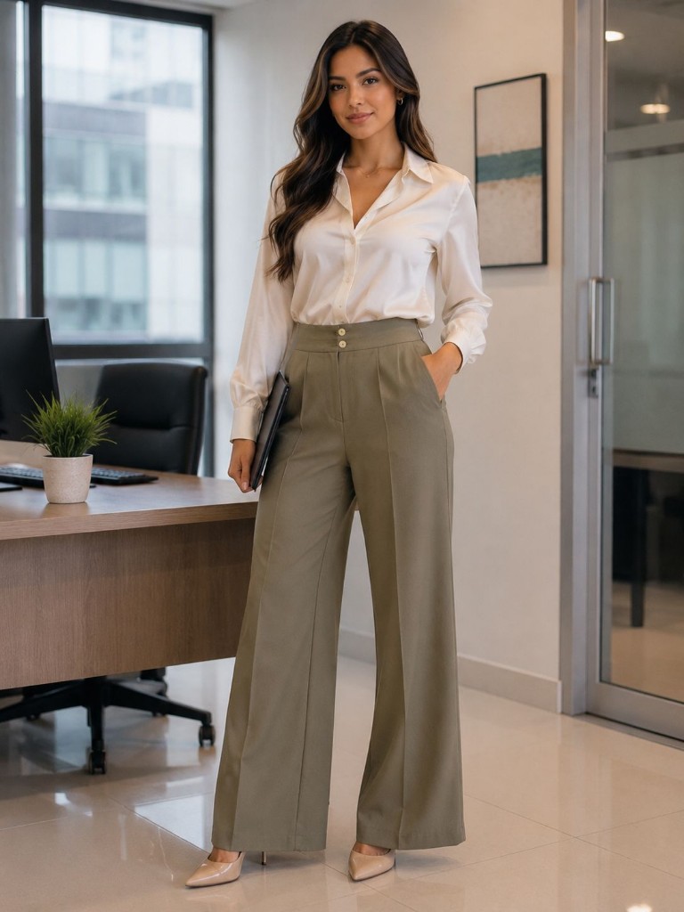 Pantalón biena bota ancha boton