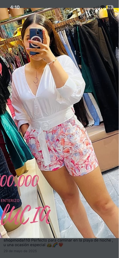 Enterizo short sofia manga