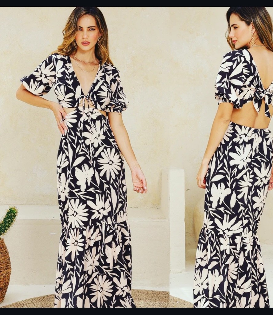 Vestido largo sin igual estampado