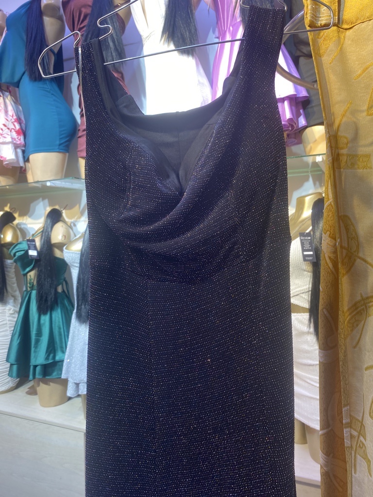 Vestido largo brillo BANDEJA cuello