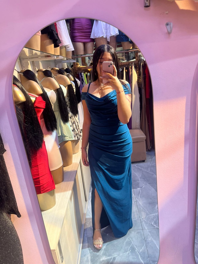 Vestido largo kazabe mangas