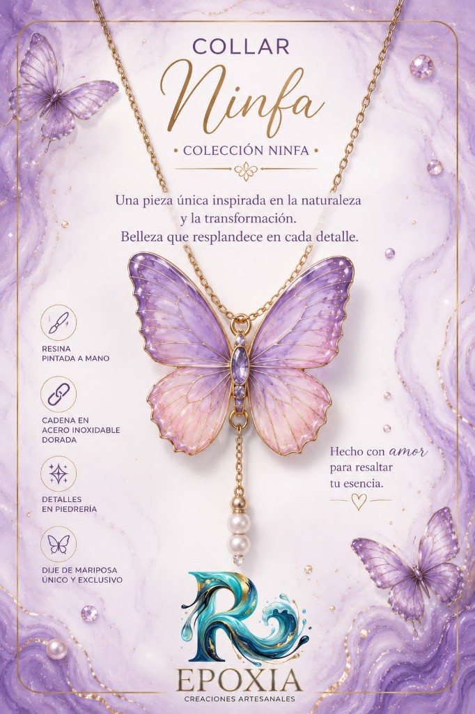 Collar Mariposa Acero Grande