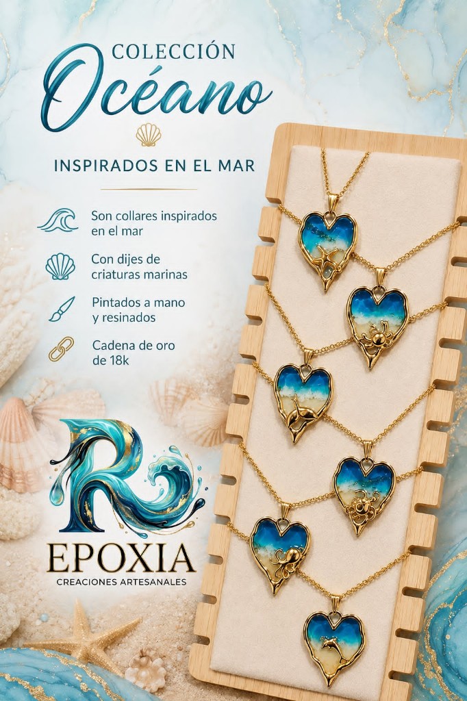 Collar Océano Corazón con dije