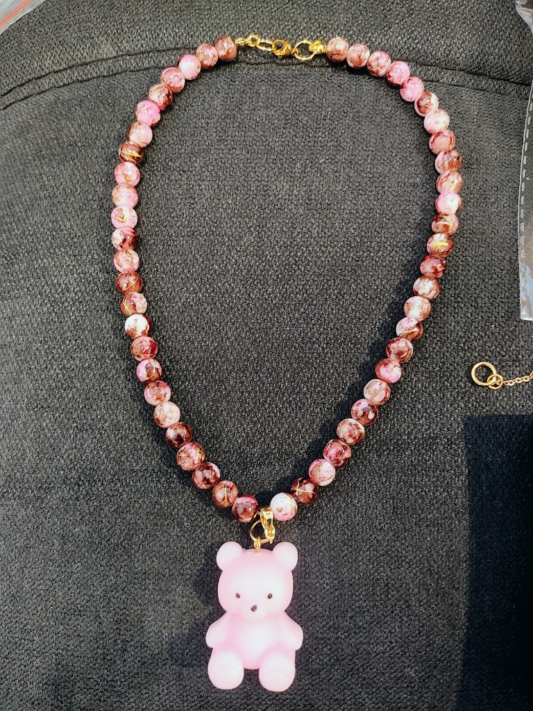 Collar de Osito + Cuarzo Rosa