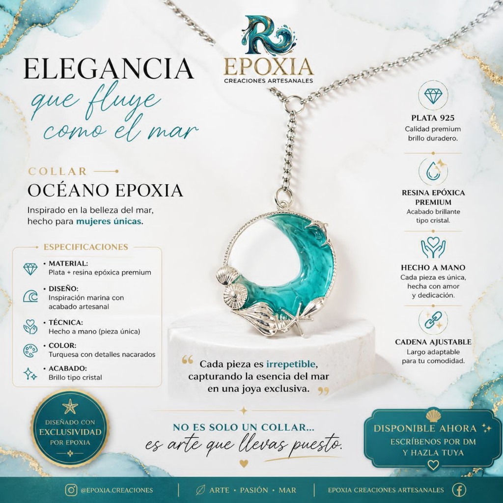 Collar Océano Dije Plata