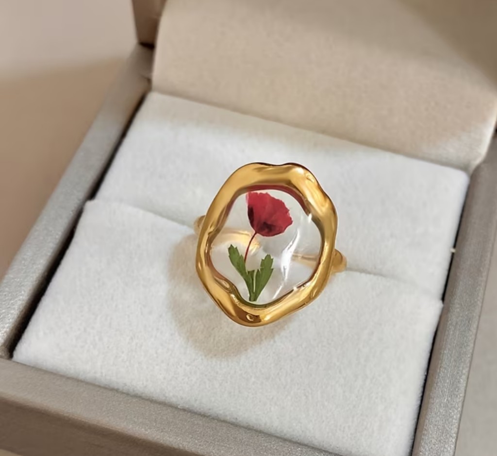Anillo Dorado Flor real