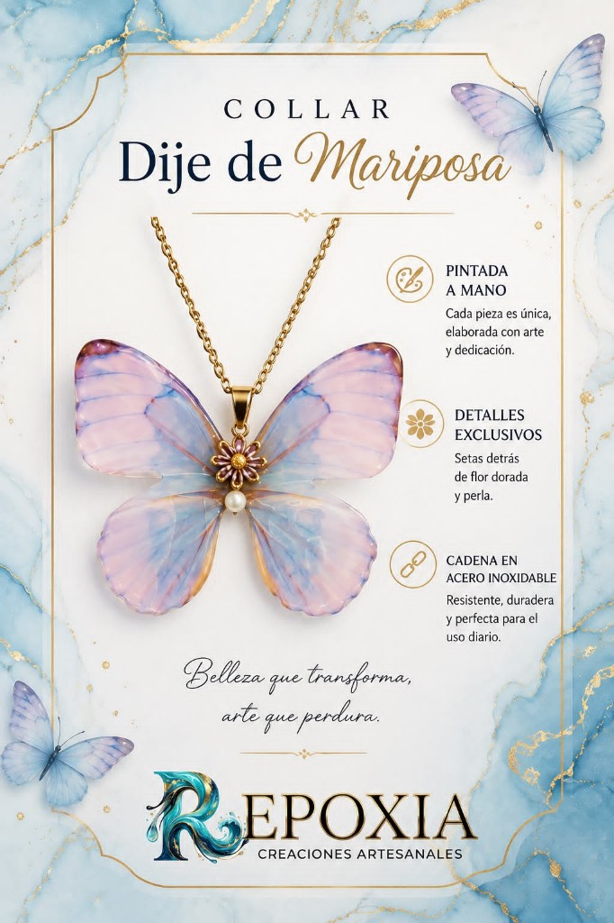 Collar Mariposas Grandes Petalos