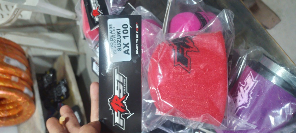 FTR filtro aire Suzuki AX 100 rojo