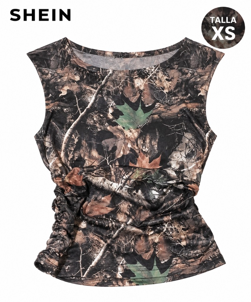 SHEIN Top camuflaje bosque XS COD 1016